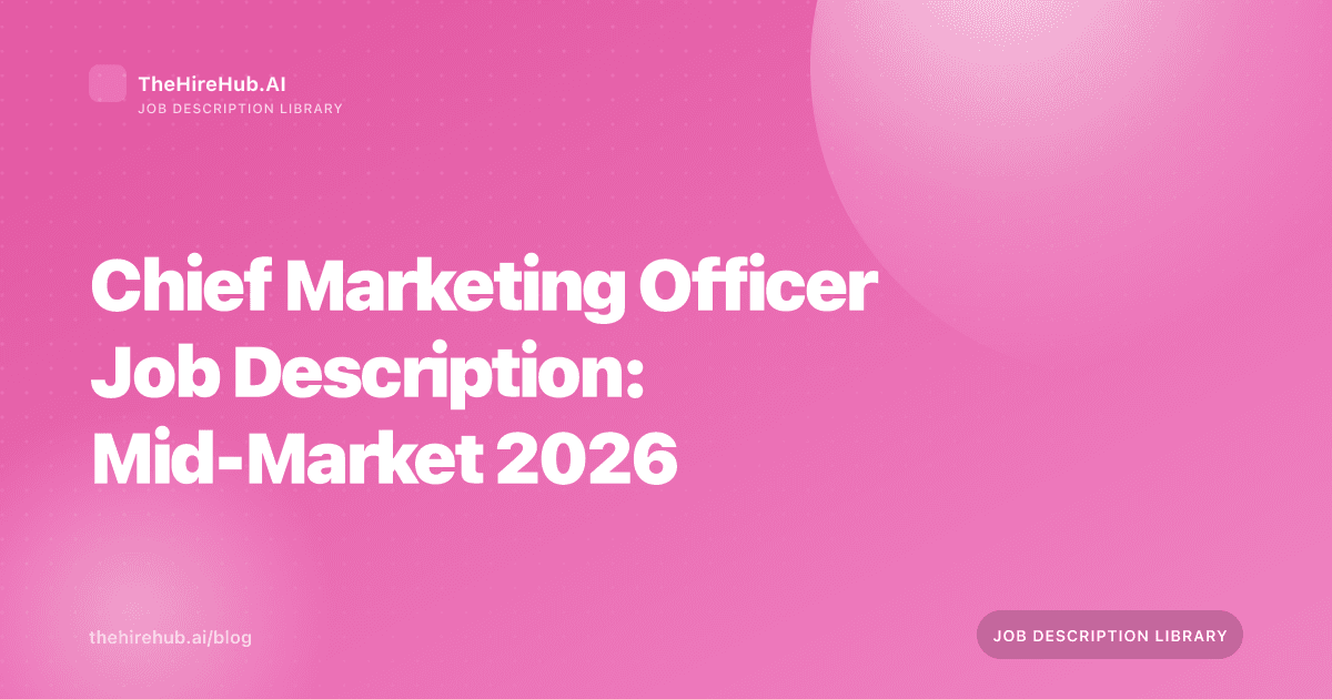 Chief Marketing Officer Job Description: Mid-Market 2026
